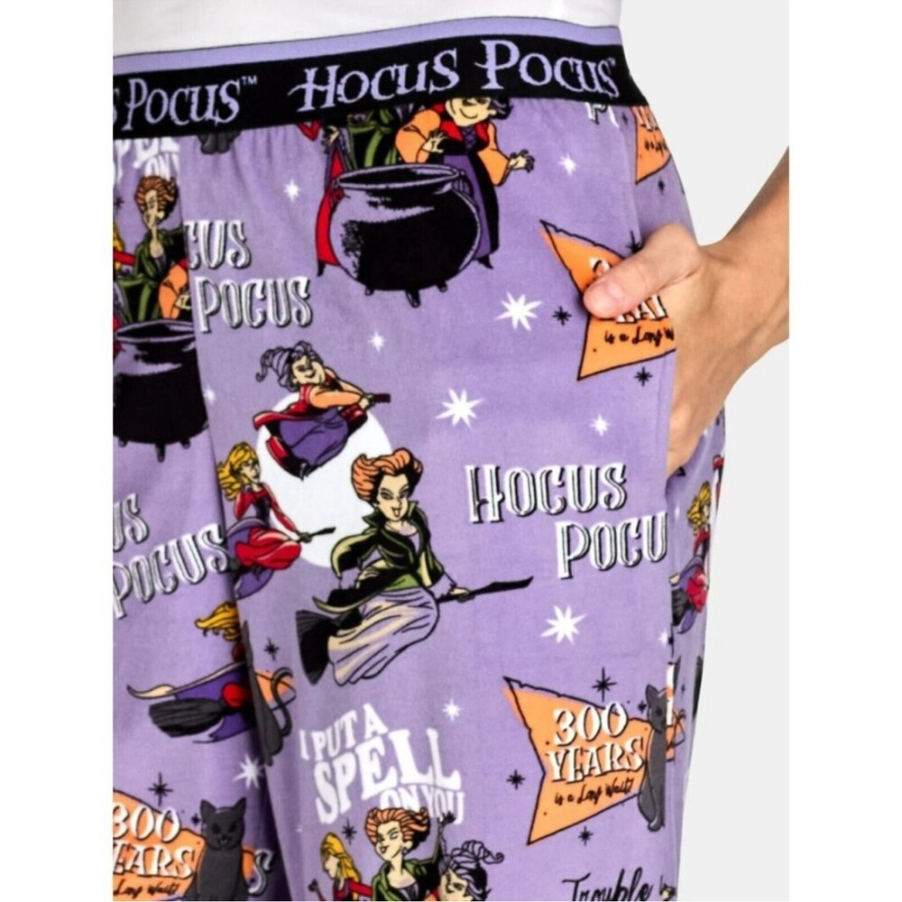 Disney Hocus Pocus Womens Velour Sleep Pant With Pockets Small